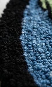 Alfombra Antideslizante de Lana Hecha a Mano con Diseño de Mapa del Mundo Único, Diseño de Tierra Azul Verde, Alfombra Suave de Felpa para Decoración de Sala de Estar y Dormitorio - Product Image 3