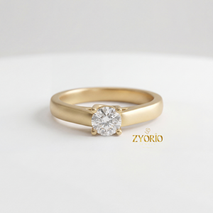Anillo Solitario de Diamante Amarillo de Lujo, Corte Oro Amarillo, Diamante Cultivado en Laboratorio, Clásico, para Compromiso, Boda, Regalo, Joyería Fina para Mujer - Product Image 6