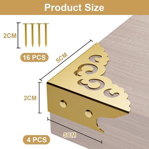 4 Pezzi Protezioni Angolari per Mobili in Stile Retrò, Paracolpi per Armadietti e Scatole di Gioielli e Regali in Legno - Product Image 5