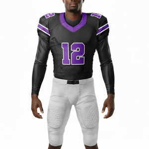 ชุดยูนิฟอร์มอเมริกันฟุตบอลแบบยูนิเซ็กซ์ ชุดกีฬาพิมพ์ลายแบบซับลิเมชั่น ปักโลโก้ ระบายอากาศได้ดี ไซส์พลัส ชุดทีม โพลีเอสเตอร์คุณภาพสูง - Product Image 3