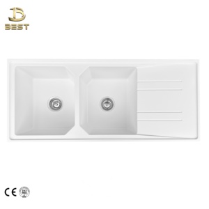 Lavabo Doble de Lujo Moderno para Baño, de Cuarzo y Mármol, 10 mm de Grosor, con Garantía de Más de 5 Años, Acabado Cepillado, Grifo Incluido - Product Image 5