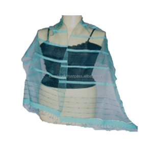 Pañuelo de Seda Transparente Tejido a Mano para Mujer con Detalles de Lentejuelas, Accesorio de Moda Femenino Elegante y de Primera Calidad, Ligero y Lujoso - Product Image 3