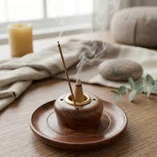 Solid Pine <b>Log</b> Religious Eco-Friendly Natural Incense Stick Burner Ash Catcher Rustic Handmade Incense <b>Holder</b> - Product Image 5