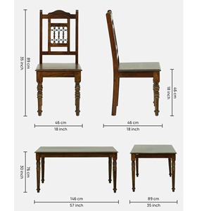 Luxury Solid Wood Carved Dining <b>Table</b> 6 Chairs Restaurant Furniture Mall Gym Commercial Use Eco-Friendly Durable - Product Image 5