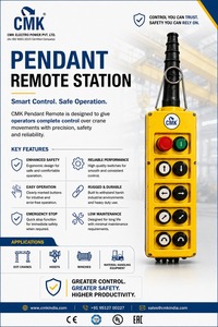 PLB12DSPL (10+2) Estación de control colgante CMK de 8/10 botones con doble velocidad, parada de emergencia, arranque y luz/selección para grúa EOT - Product Image 5