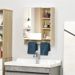 Wall-Mounted Bathroom Mirror Cabinet with 3 Storage Shelves for Bathrooms - Product Image 4