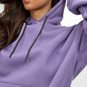 Womens for Oversized Hooded Sweatshirt 100% Cotton Fleece Full Sleeve Kangaroo Pocket Winter Wear IBRATEX International Lined - Product Image 4