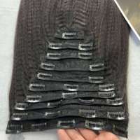 Extensions à clips 100 % cheveux humains Remy malaisiens, lisses et crépus, avec double trame machine, toutes couleurs, vente en gros
