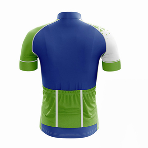 Ensemble de maillot de cyclisme unisexe bleu, vert, blanc, manches courtes, respirant, antibactérien, séchage rapide, recyclable, anti-UV, kit d'équipe de cyclisme - Product Image 3