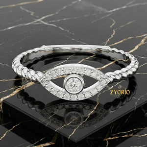 Anillo de Plata de Ley 925 con Diamante de Laboratorio de Corte Redondo, Bisel Pavé, Joyería para Mujer - Product Image 3