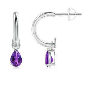 Pendientes de Aro Vaayu Jewels de Oro 10K 14K 18K y Plata 925 935 con Amatista, Corte Pera, Estilo Vintage, para Uso Diario, Chapados en Oro para Mujer - Product Image 2