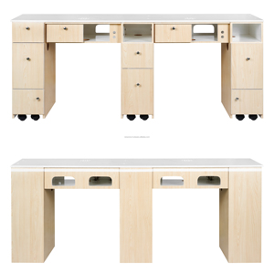 Table à ongles en bois moderne et minimaliste, couleur personnalisée, avec bar à manucure, pour salon de beauté, fabriquée au Vietnam - Product Image 5