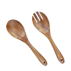 Ensemble de saladiers en bois naturel faits à la main - Ustensiles de cuisine de haute qualité par Axiom Home Accents Made Cooking Wooden - Product Image 1