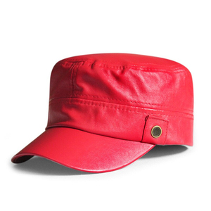 Black Leather Flat Cap Unisex Casual <b>Hat</b> Four Seasons 56-58CM Head Circumference - Product Image 4