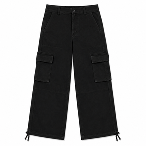 Women High Waist Wide Leg Utility Cargo <b>Pants</b> Cotton Twill Streetwear Baggy Fit Multi Pocket Style Casual Outdoor Fashion <b>Pants</b> - Product Image 3