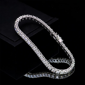 กำไลข้อมือเทนนิสทรงกลมประดับเพชรโมอิสซาไนต์เงินแท้ 925 ดีไซน์หรูหราสำหรับผู้หญิง เหมาะสำหรับงานปาร์ตี้ - Product Image 5