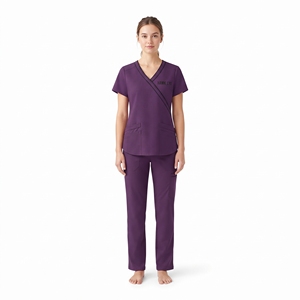 Ensemble de blouses médicales pour femmes, couleur violette, haut à col en V et pantalon, uniforme d'hôpital, vêtements de travail médicaux pour infirmières et professionnels de la santé - Product Image 5