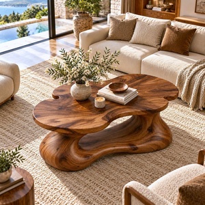Luxali Modern Solid Wood Coffee <b>Table</b> Living Room Handmade Natural Eco-Friendly Durable Easy Clean Antique Decor Home Furniture - Product Image 3
