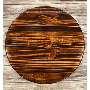Nouveauté : plateau tournant rond en bois, design Wabi Sabi fait main, motif peint à la main, vaisselle artistique - Product Image 4