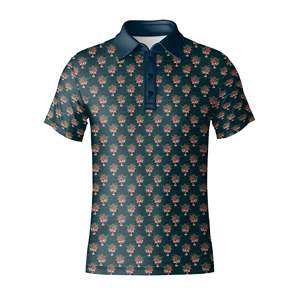 Polo de golf pour homme OEM avec impression élégante de paysage tropical, polo à manches courtes coupe classique pour le golf, les événements sportifs - Product Image 6