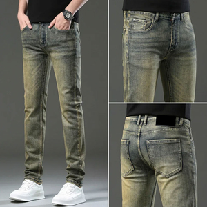 2026 <b>Mens</b> Vintage Washed Loose Casual <b>Stretch</b> Breathable Lightweight Denim Fashion Streetwear Pants OEM Wholesale - Product Image 3