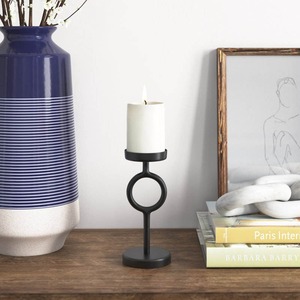 Modern Gold And Silver Metal <b>Candlestick</b> <b>Holders</b> Set With Geometric Linked Square Design For Elegant Tabletop Decor - Product Image 4
