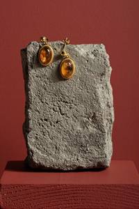 Pendientes Minimalistas Hechos a Mano con Ámbar Báltico y Plata de Ley 925, Chapados en Oro de 14K, para Mujer - Joyería para Fiestas y Regalos - Product Image 6