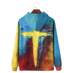 เสื้อฮู้ดดี้สีพื้นแบบใหม่ล่าสุดสำหรับผู้ชาย ผ้าคอตตอนผสมโพลีเอสเตอร์ ขายส่งเสื้อฮู้ดดี้แบบพิมพ์ลายสำหรับผู้ชาย - Product Image 2