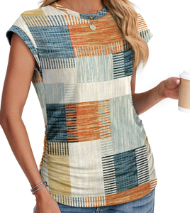 Camiseta de Algodón para Mujer con Estampado Gráfico, Logotipo Personalizado, Camiseta de Manga Corta para Mujer, Suave y Transpirable, Top de Algodón Estampado para Verano - Product Image 3