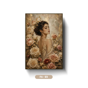 Portrait d'Élégante Femme, Peinture sur Soie, Rose, Art Mural, Décoration Contemporaine pour la Maison, Design Personnalisé, Marque HALO du Vietnam - Product Image 1