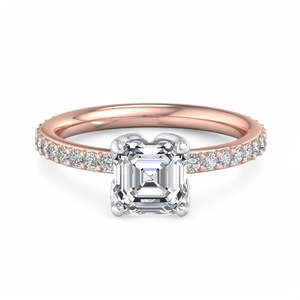 Anillo de Compromiso con Diamante Cultivado en Laboratorio, Corte Cojín, Halo Oculto, Solitario Minimalista, Chapado en Oro de 18k y Rodio, Anillo de Propuesta, IGI - Product Image 2