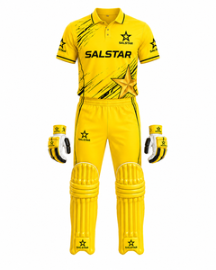 Uniforme de Cricket Amarillo, Elegante y Transpirable, para Mayor Comodidad, Uniforme de Cricket Personalizado al por Mayor con Logotipos de Patrocinadores del Equipo - Product Image 4