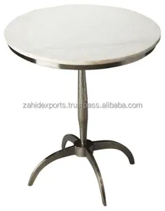 Zahid Luxury Marble Top Round Metal Coffee <b>Table</b> for Living Room Indoor Use - Product Image 1