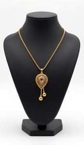 DIVYORO Gold Plated <b>Copper</b> Alloy Classic Women's FILIGREE TEAR DROP PENDANT <b>CHAIN</b> for All Occasions - Product Image 1