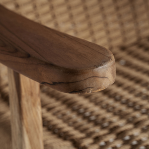 Sillón de Exterior Tropical para Terraza, Hecho a Mano con Madera de Teca Sólida y Tejido de Cuerda, Acabado Natural Duradero, Asiento Relajante para Resort - Product Image 5