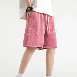 Shorts de jogging pour hommes avec impression de logo personnalisée, prix abordable, effet délavé à l'acide - Product Image 4