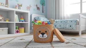 Customised Hand-Woven Cotton Rope Storage Box Lid Fabric Storage Basket for Household Items Toys Keys Snacks Miscellaneous Items - Product Image 5