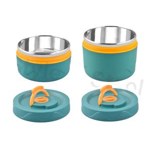 Contenedor de alimentos de 2 piezas, fiambrera de almacenamiento para niños y estudiantes, caja Tiffin de acero inoxidable portátil - Product Image 1