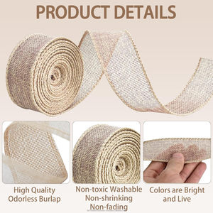 Ruban en toile de jute 100% naturel, 1/2 pouce x 10 mètres, tissé, écologique, pour la fabrication artisanale, bordures, couronnes, décorations de fêtes - Product Image 3