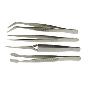 Pince à épiler de précision DANTRIC IMPLANTS pour extensions de cils, argentée, 10 mm, pointe lisse, outil de beauté pour l'application des cils - Product Image 6