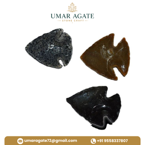 Puntas de Flecha de Ágata Pulida Hechas a Mano, Forma Triangular, Imitación Antigua, Piedras Artesanales, Decoración Coleccionable - Product Image 5