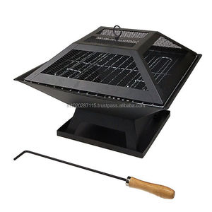 Jardin patio rond en fonte foyer ferme rustique arrière-cour chauffage extérieur soirées confortables et rassemblements décoratifs - Product Image 1