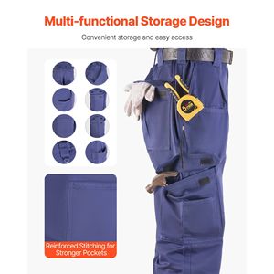 Pantaloni da Lavoro Ignifughi da Uomo 9 oz 100% Cotone, Multitasche, Taglia XL, Vita Elastica, Rinforzati Antistrappo STI - Product Image 5