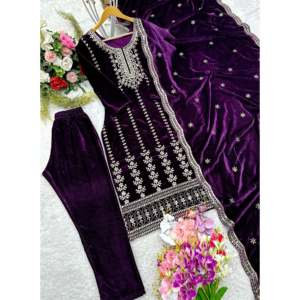 Conjunto de Pent y Dupatta de diseñador con trabajo de secuencia de bordado para ropa de fiesta o vestidos de graduación - Product Image 2
