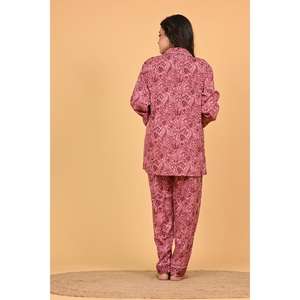 Conjunto de Pijama de Crepé Estampado para Mujer, Ropa de Dormir Ligera, Ropa de Casa Suave y Cómoda - Product Image 5