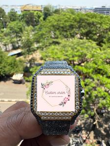 Luxury Iced Out Moissanite Black And White Diamond Watch For Mens Studded Mechanical Dial Passes Diamond Tester Analog watch - Product Image 2