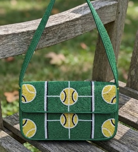 Sac à bandoulière artisanal perlé, design étoile de football, personnalisé, écologique, tendance, pour le jour du match, étoiles et ballons - Product Image 5