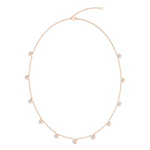 Collar Clásico de Oro Rosa de 9K con Cadena y Diamantes Cultivados en Laboratorio de Corte Redondo, 3.43 CTW - Product Image 1