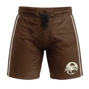 Conjunto de Jersey y Pantalones Cortos Deportivos Sublimados para Hombre, Color Marrón y Blanco, Cuello en V, Rayas, Poliéster, Ropa Deportiva para Entrenamiento de Equipo - Product Image 4
