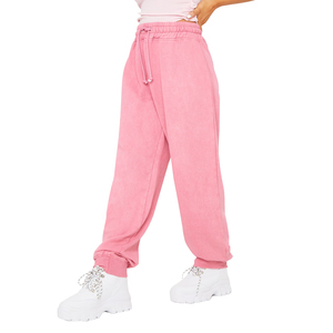 2026 Top Selling Lightweight Women's Casual <b>Trousers</b> Comfortable Drawstring Waist Ladies Acid Wash Pant <b>cheap</b> price OEM - Product Image 1